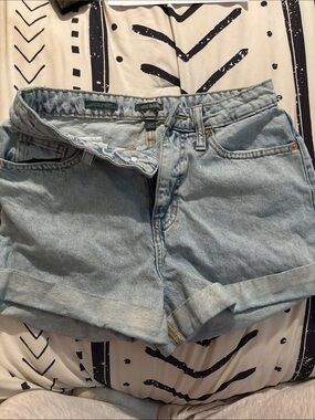 wild fable Light Blue Denim Roll-Cuff Shorts
